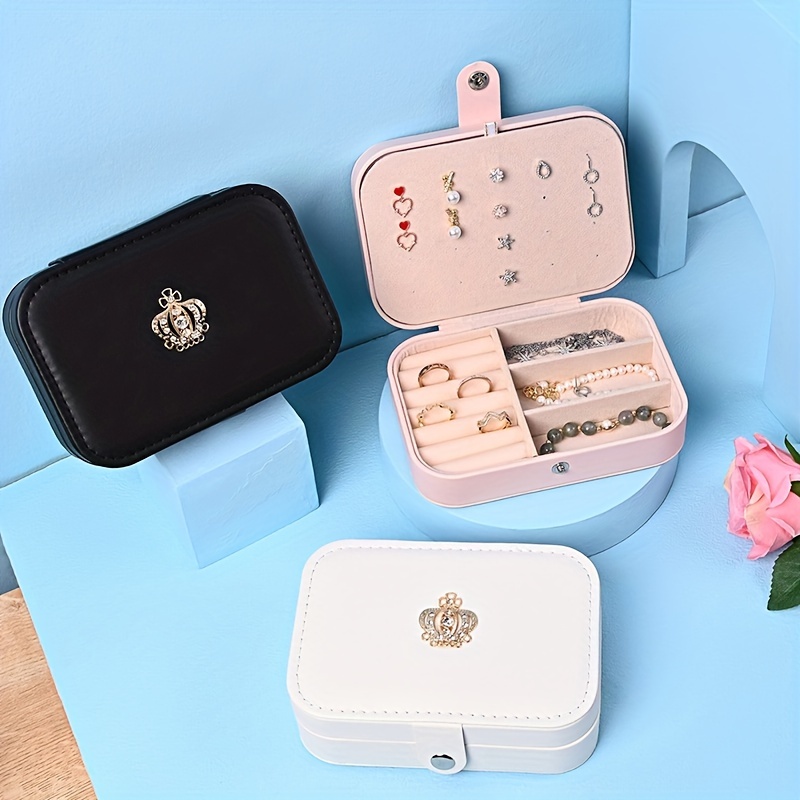 Crown Jewelry Box Portable Storage Container